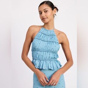 Michaela Polka Dot Ruffle Top